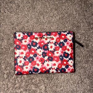 Michael Kors Red and White Floral Wallet